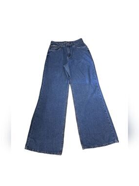 LUNENDER BRAZIL high waist wide leg jeans cut out waistband grunge EMO EU 40